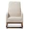 Baxton Studio Yashiya Mid-century Light Beige Upholstered Rocking Chair 123-6818 - alternate 1